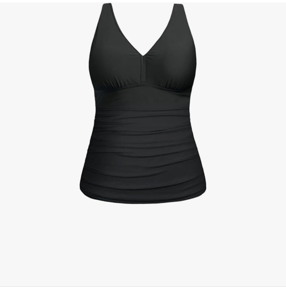 Yonique Black Tankini Top Size 22W